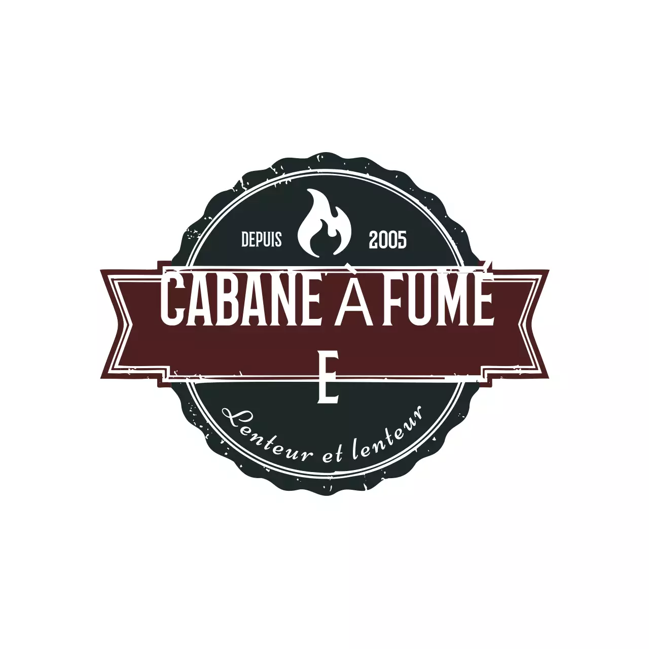 marron vintage smoke shack emblème logo