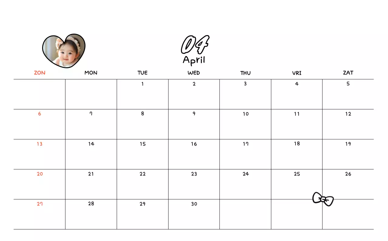 Schattige fotokalender