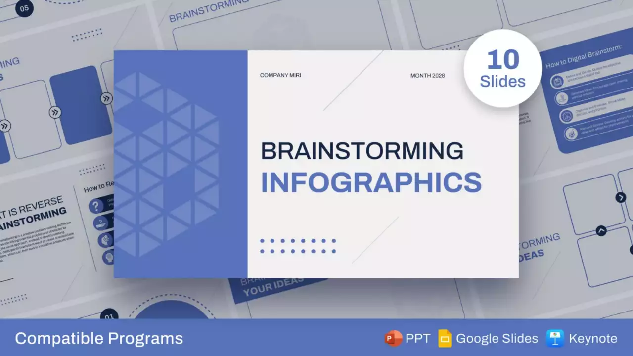 Cinzento Azul Moderno Brainstorming Infografia Apresentação