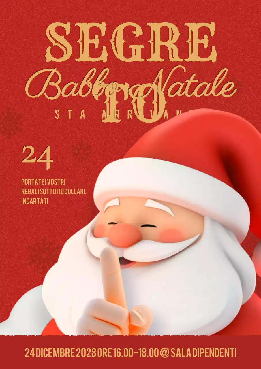 annuncio di Babbo Natale segreto rosso classico