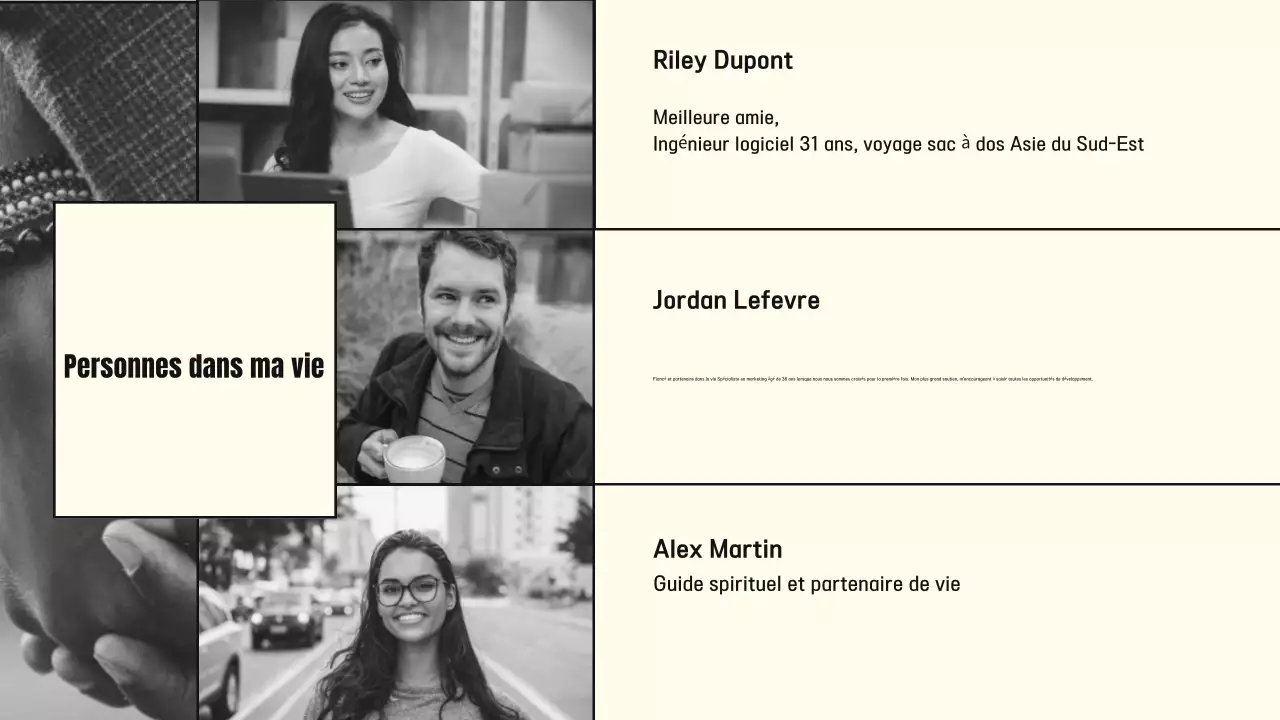 portfolio biographique minimal noir