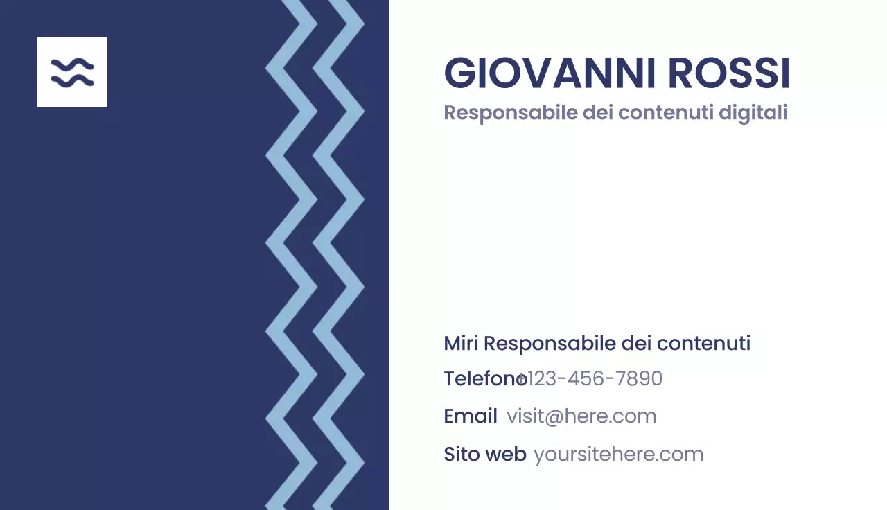 biglietto da visita moderno in stile navy