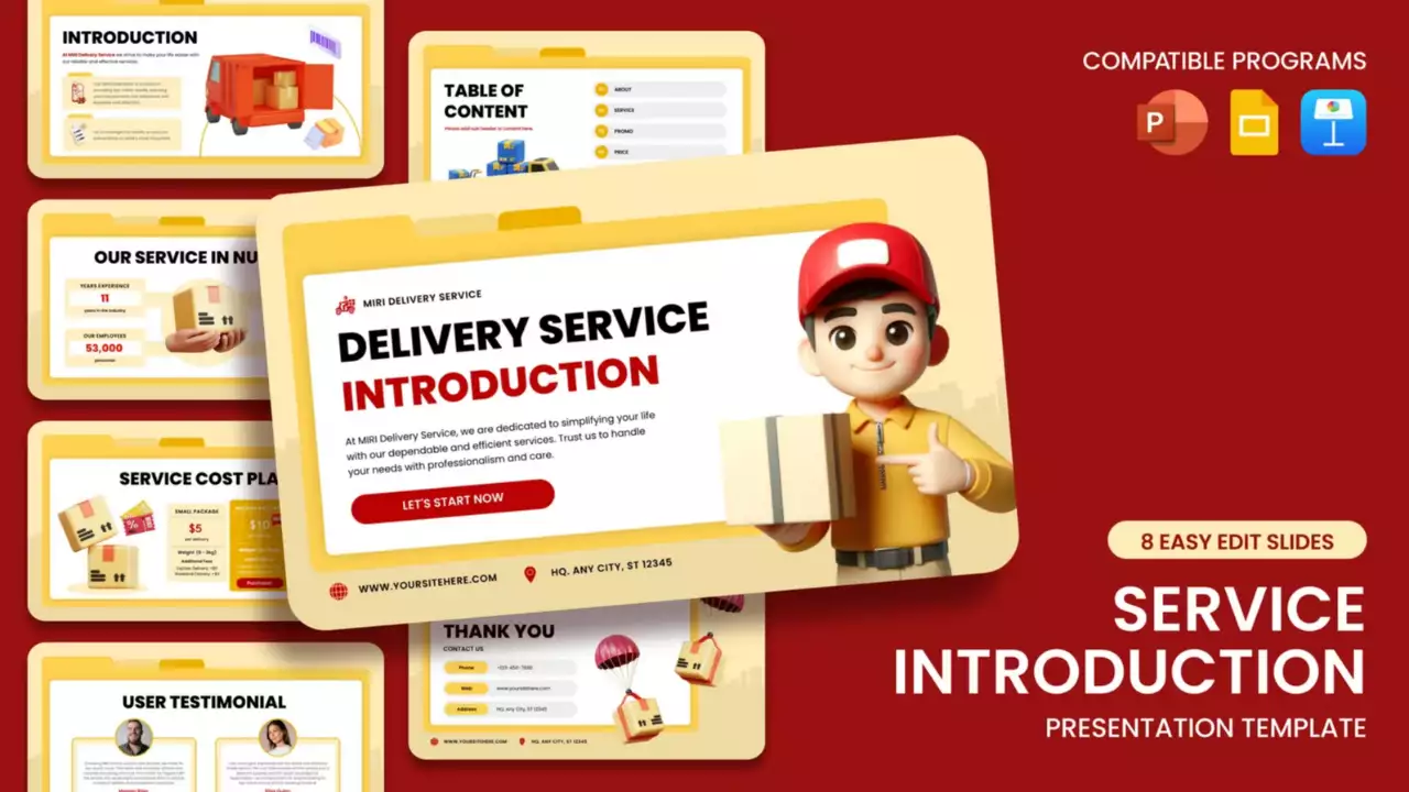 Red Modern Delivery Introduction Presentation