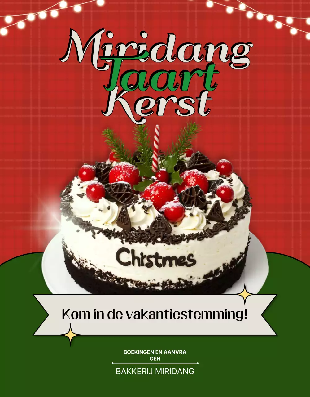 Rode Vintage Kersttaart Promotie