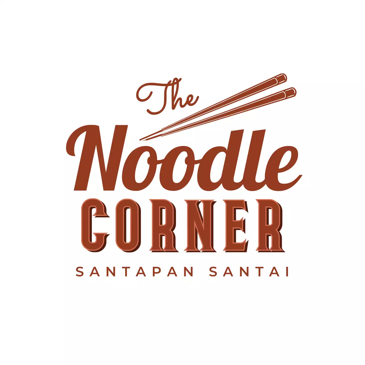 Brown Vintage Noodle Menu Logo