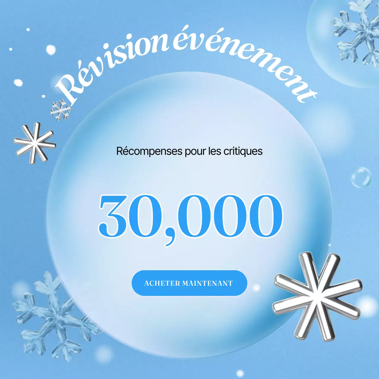 Une publicité de marque bleu clair, pour la beauté de l'hiver