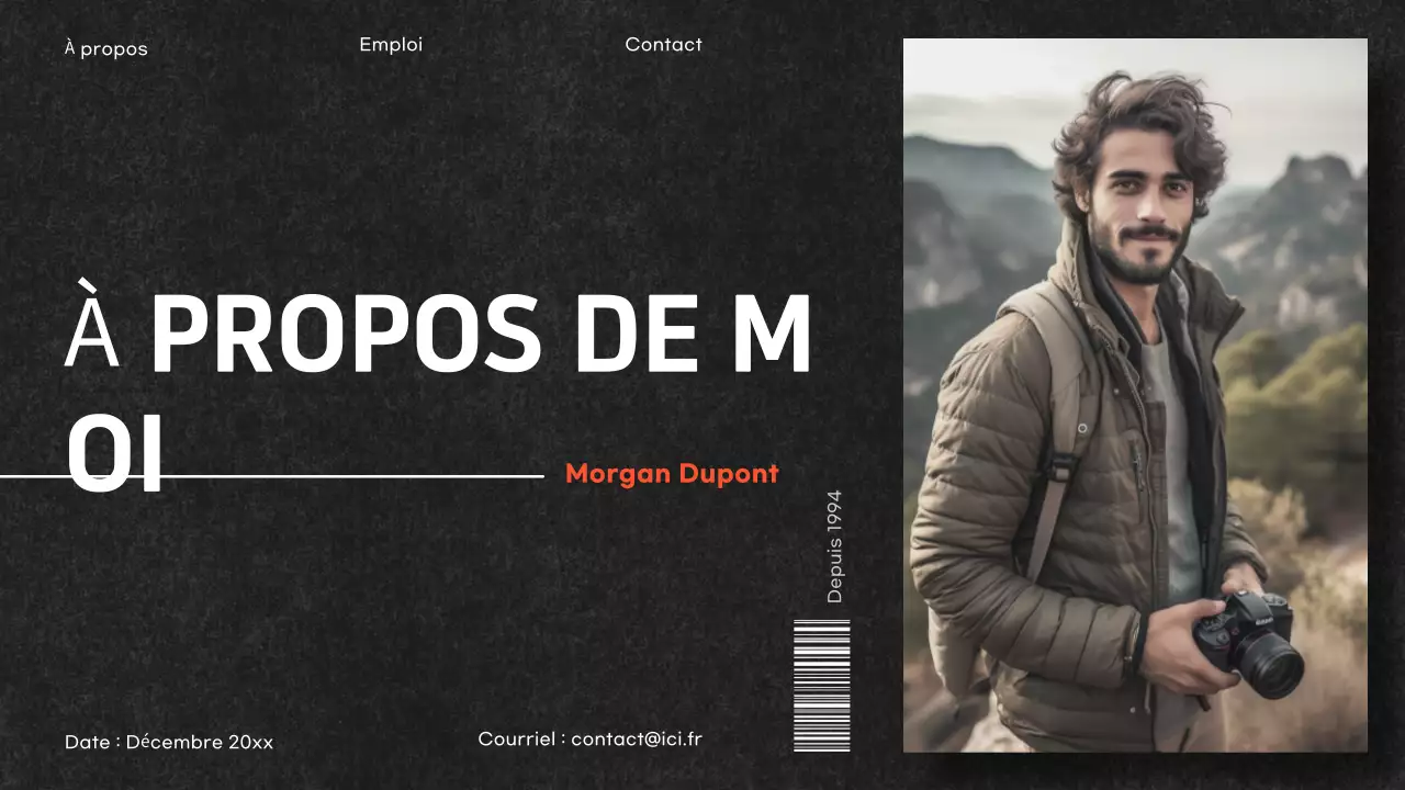 document de portefeuille moderne noir