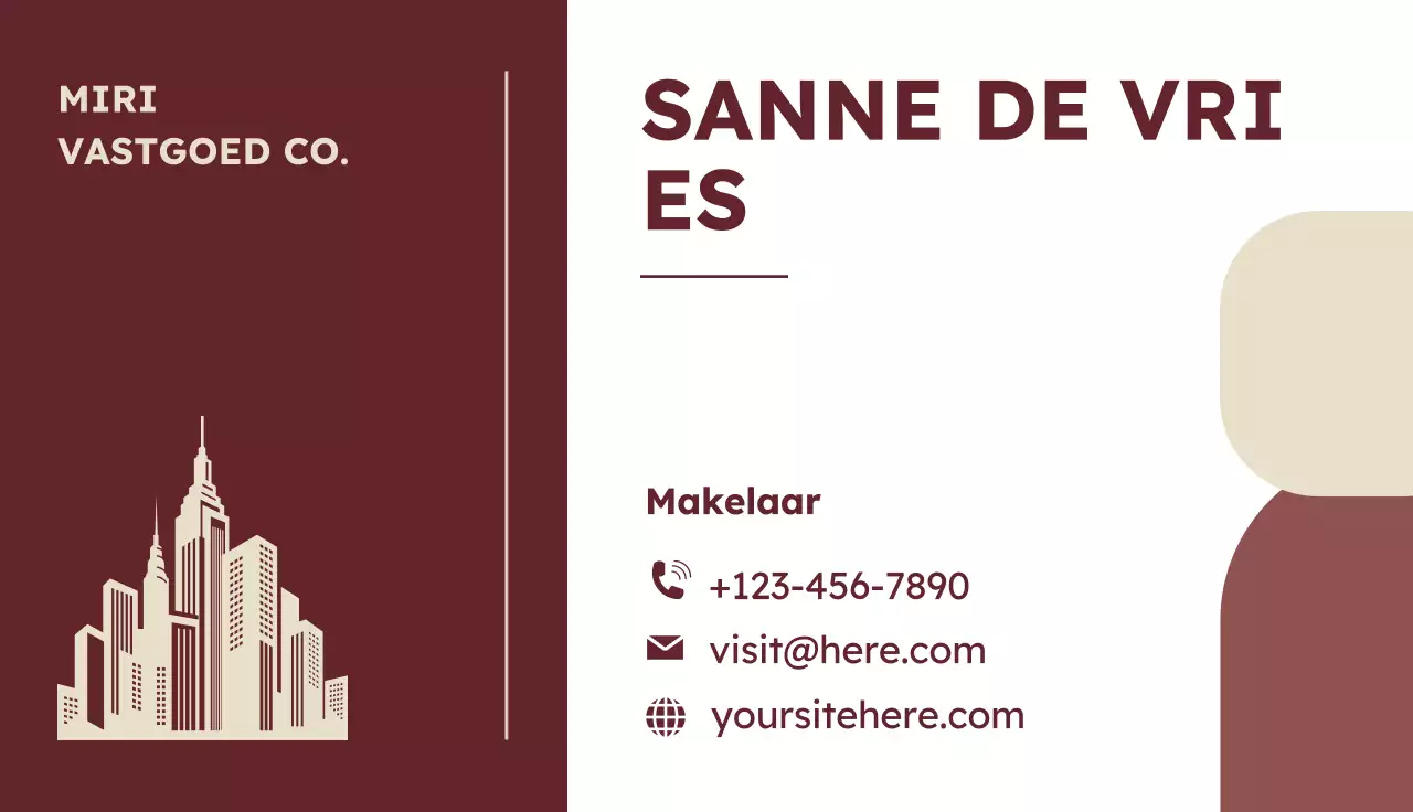 maroon moderne vastgoedkaart