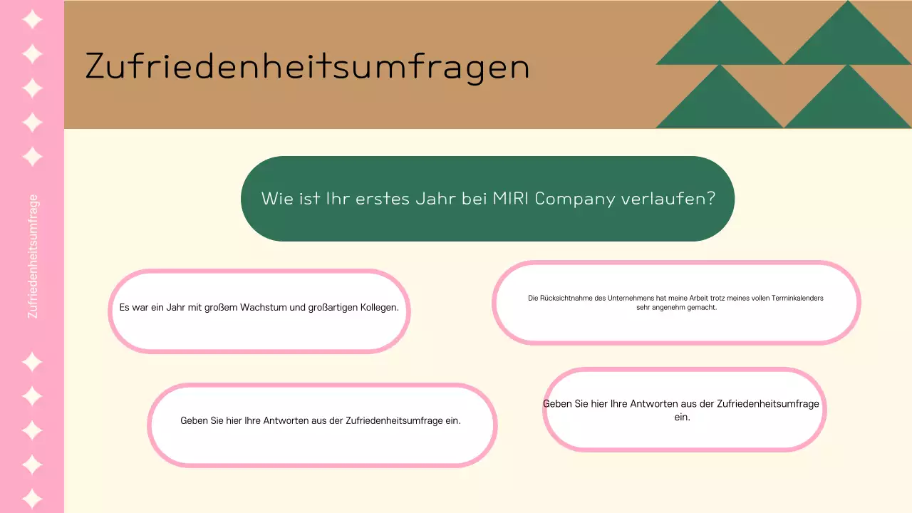 Eine hübsche rosafarbene Jahresendpräsentation für Unternehmen