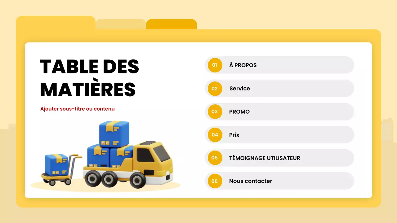 annonce de livraison moderne jaune