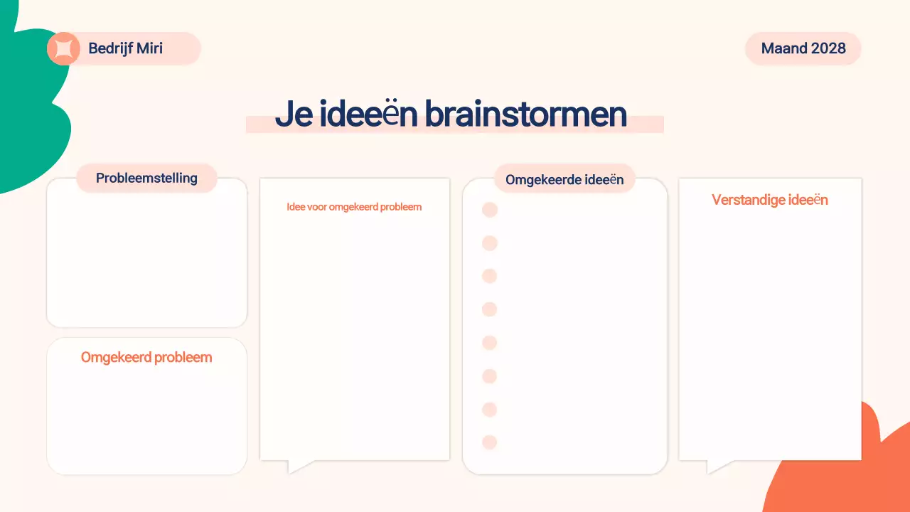 beige modern brainstormmateriaal