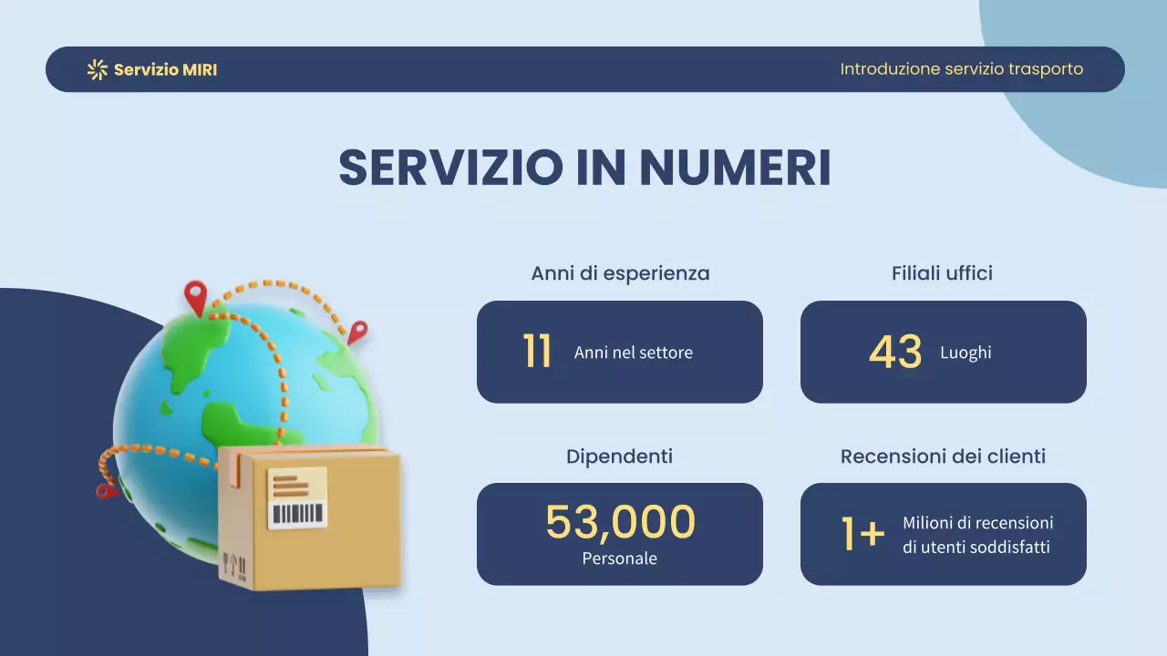Servizio di trasporto moderno blu e giallo Introduzione