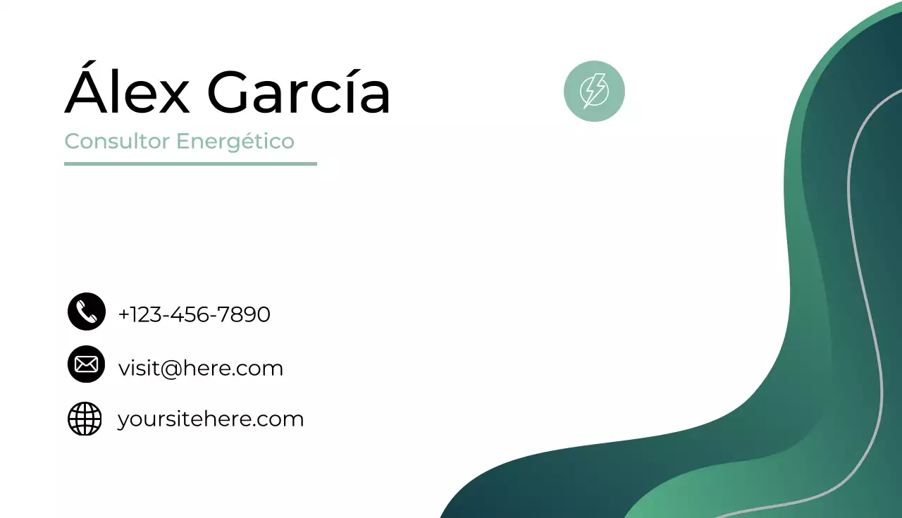tarjeta de visita green modern energy