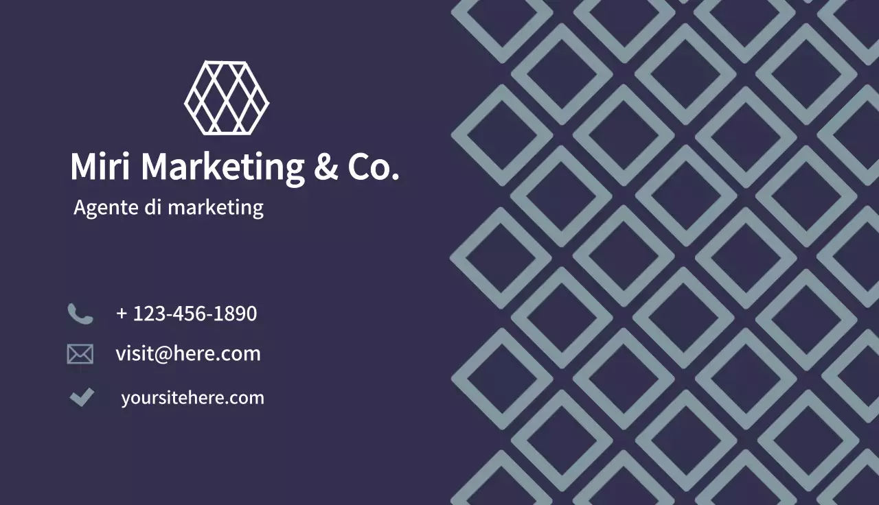 Biglietto da visita bianco di un agente di marketing