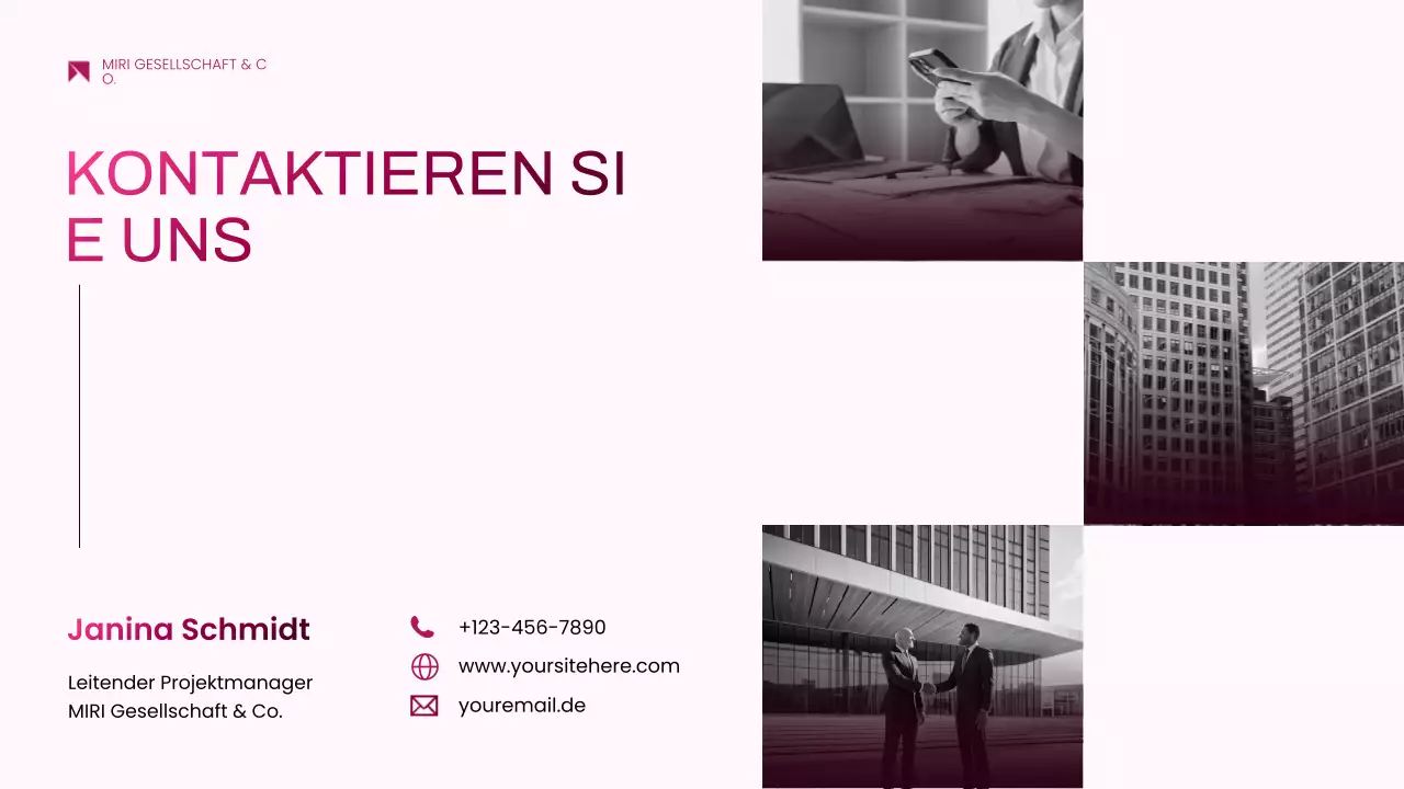 rosa modernes Projektvorschlagsdokument