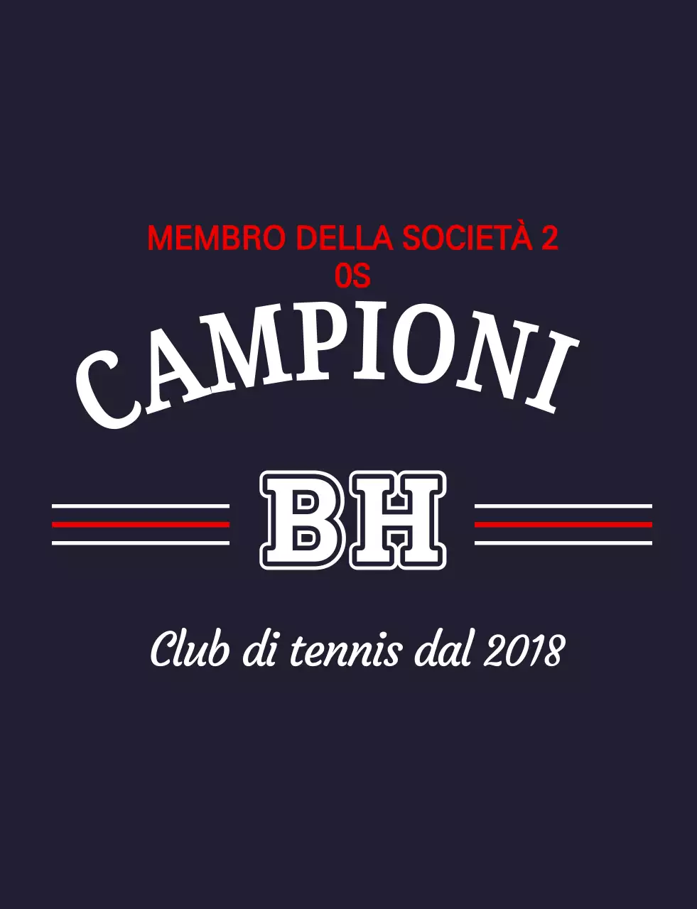 Logo tennis classico blu navy