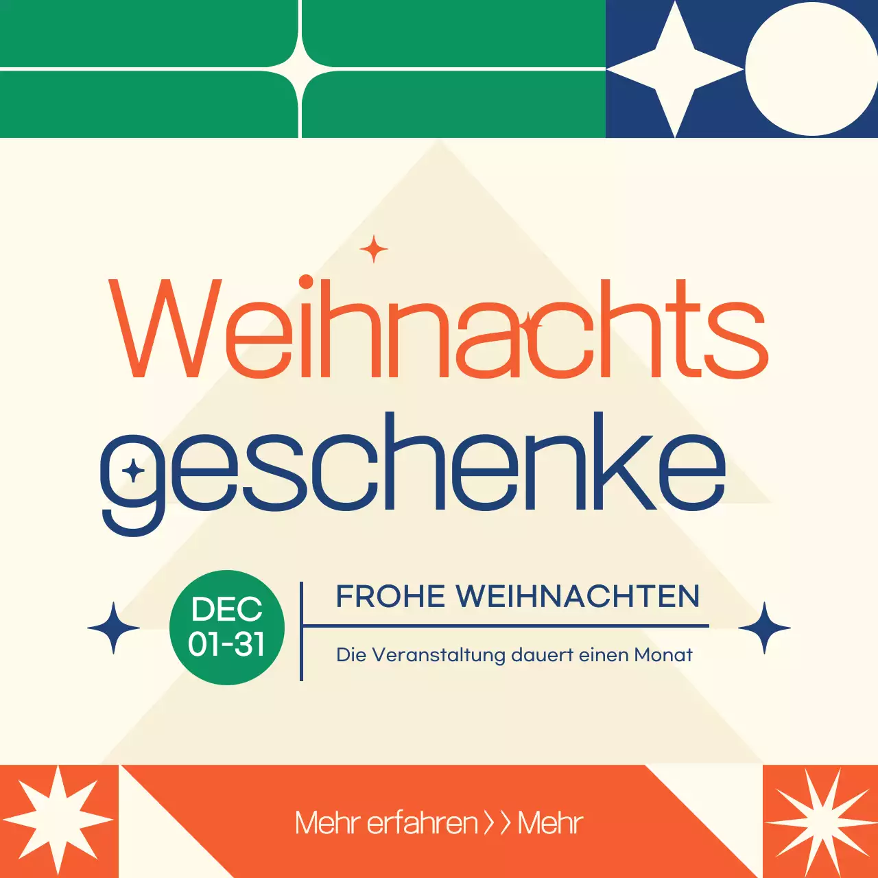 Beige Retro-Weihnachtsevent