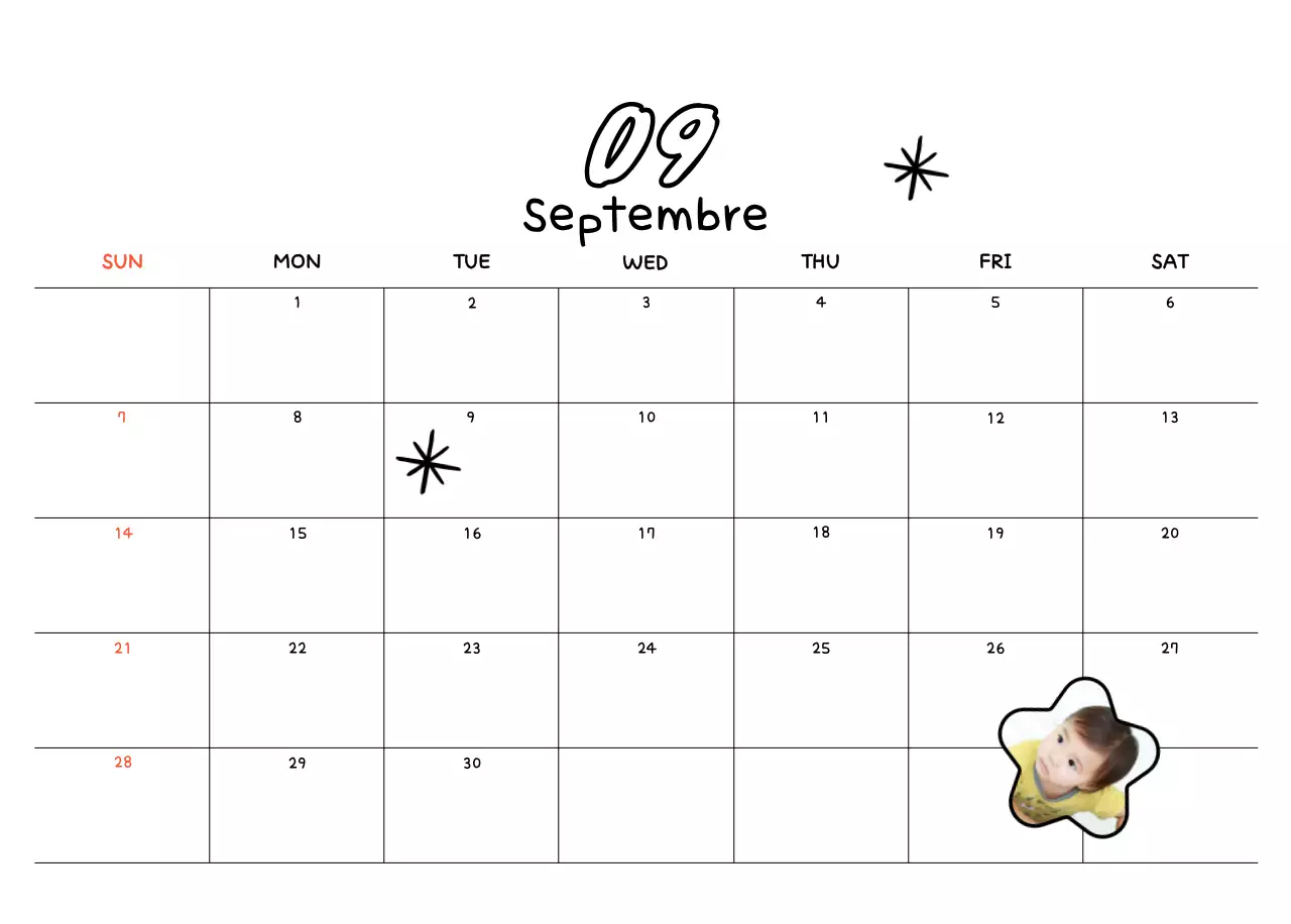 Calendrier photo du Nouvel An