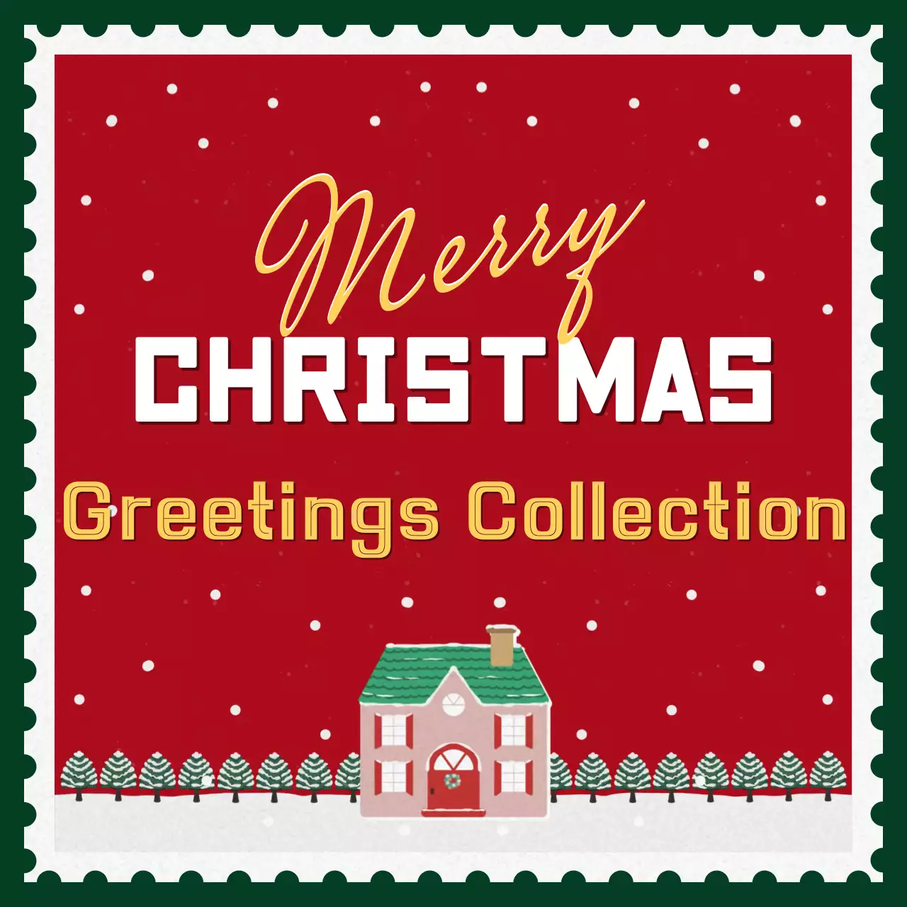 Cartão de felicitações de Natal tradicional vermelho Instagram Carousel