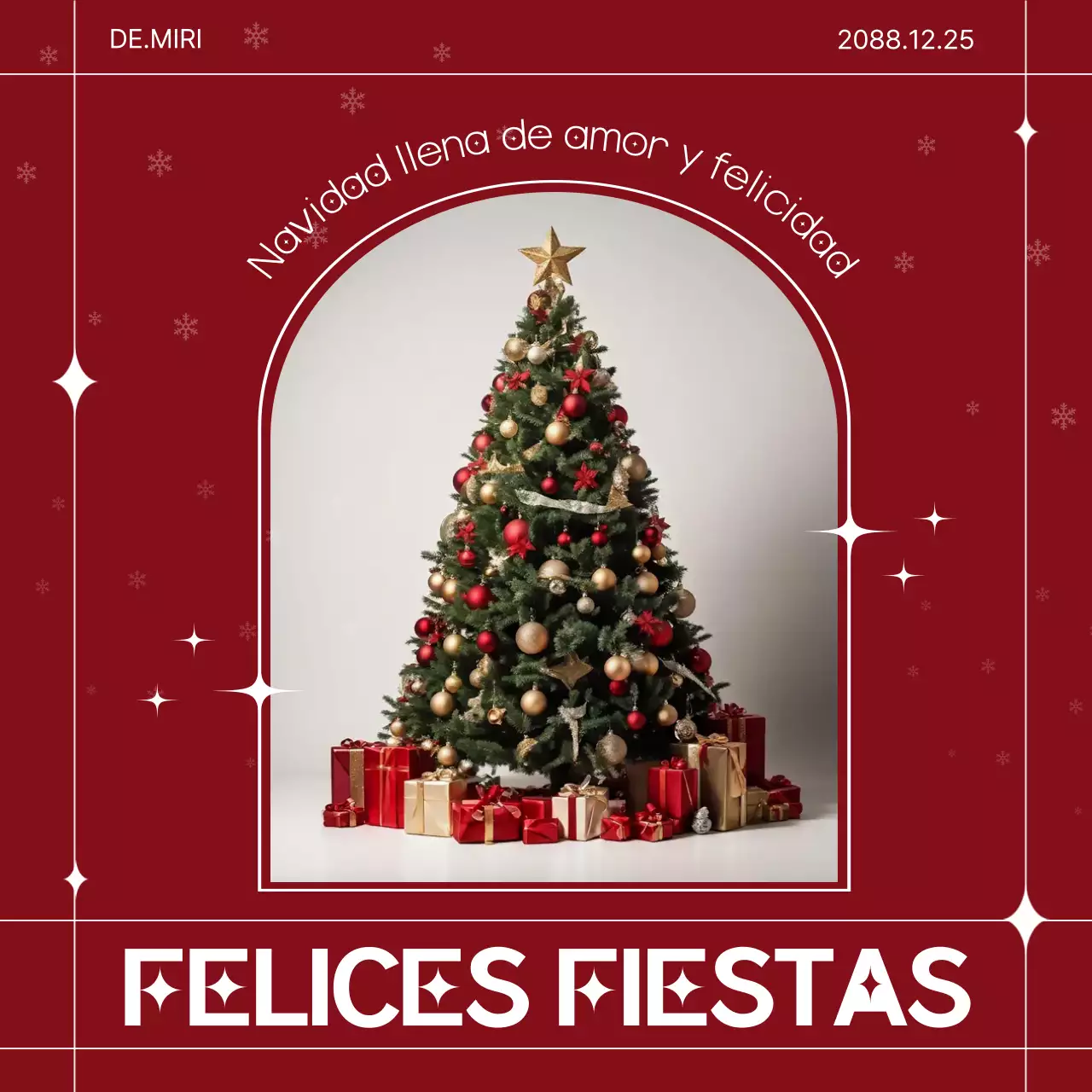 Tarjeta de Navidad clásica roja