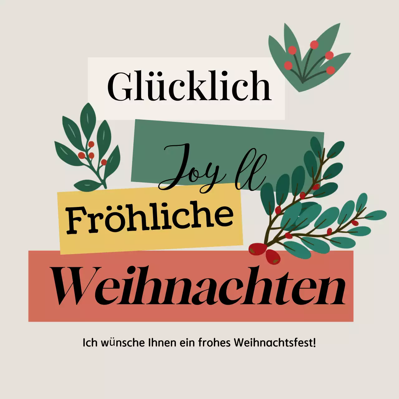Beige gemütliche Weihnachtskarte