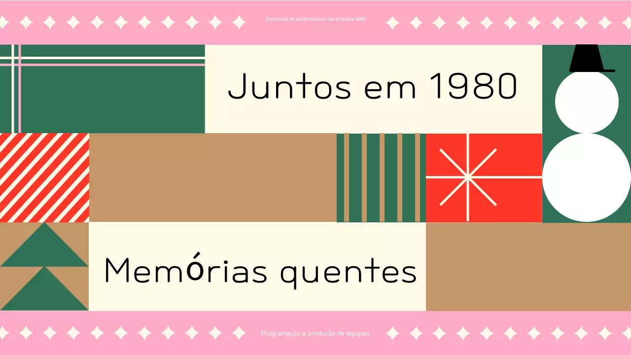 Uma bonita apresentação de fim de ano cor-de-rosa para a empresa