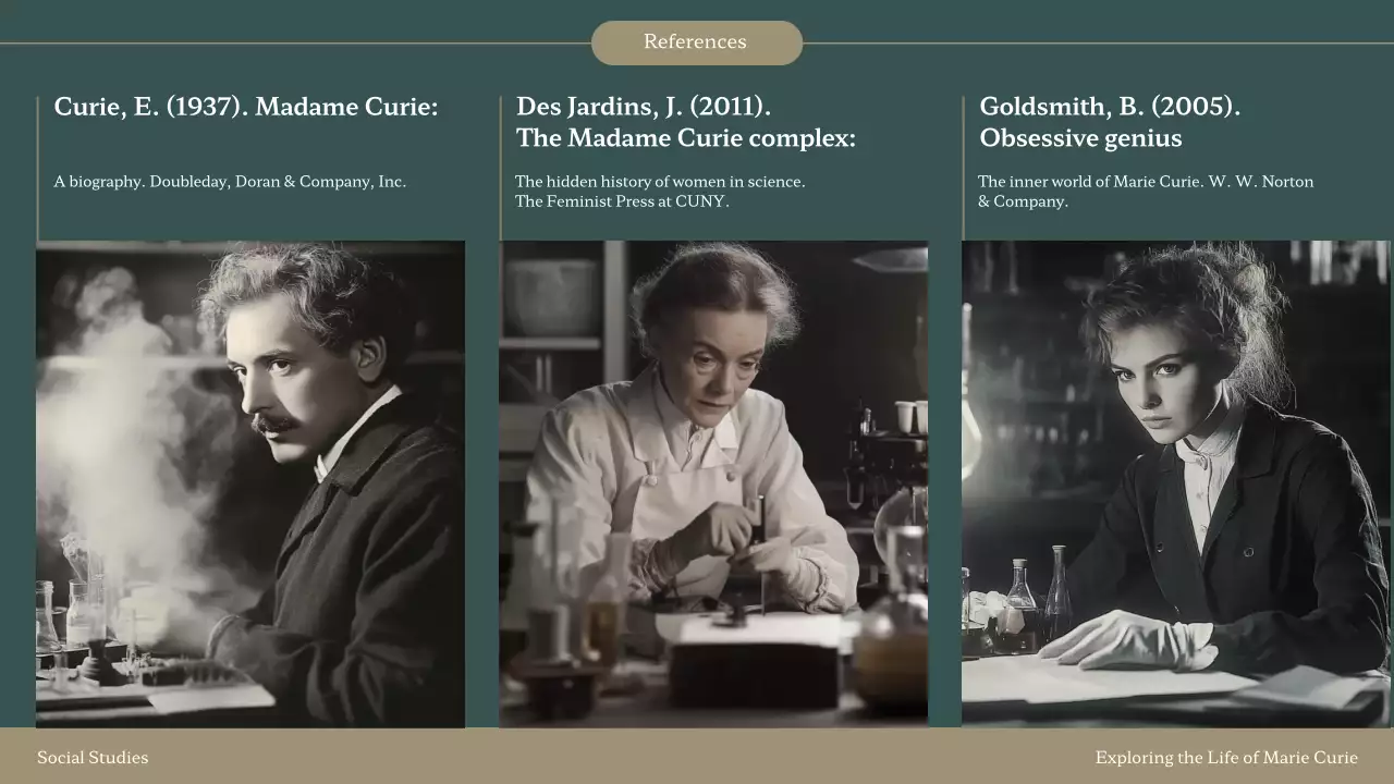 Green Vintage Marie Curie Presentation