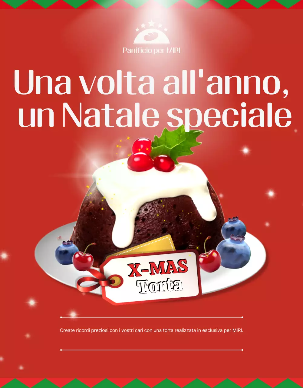Promozione della torta natalizia rossa vintage