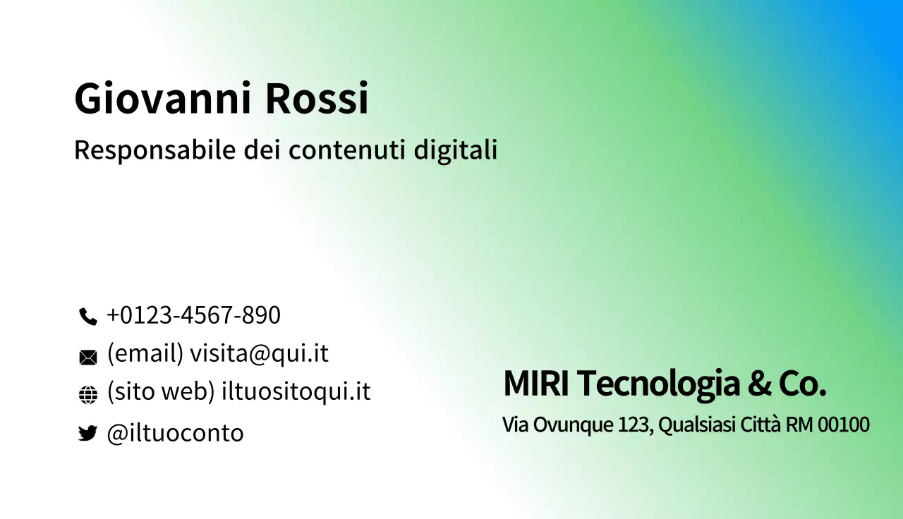 biglietto da visita verde moderno