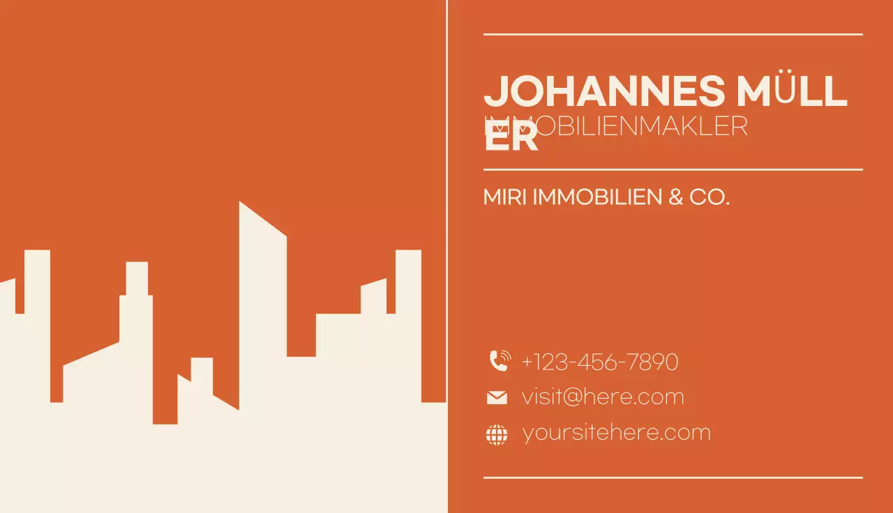 orange moderne immobilienkarte