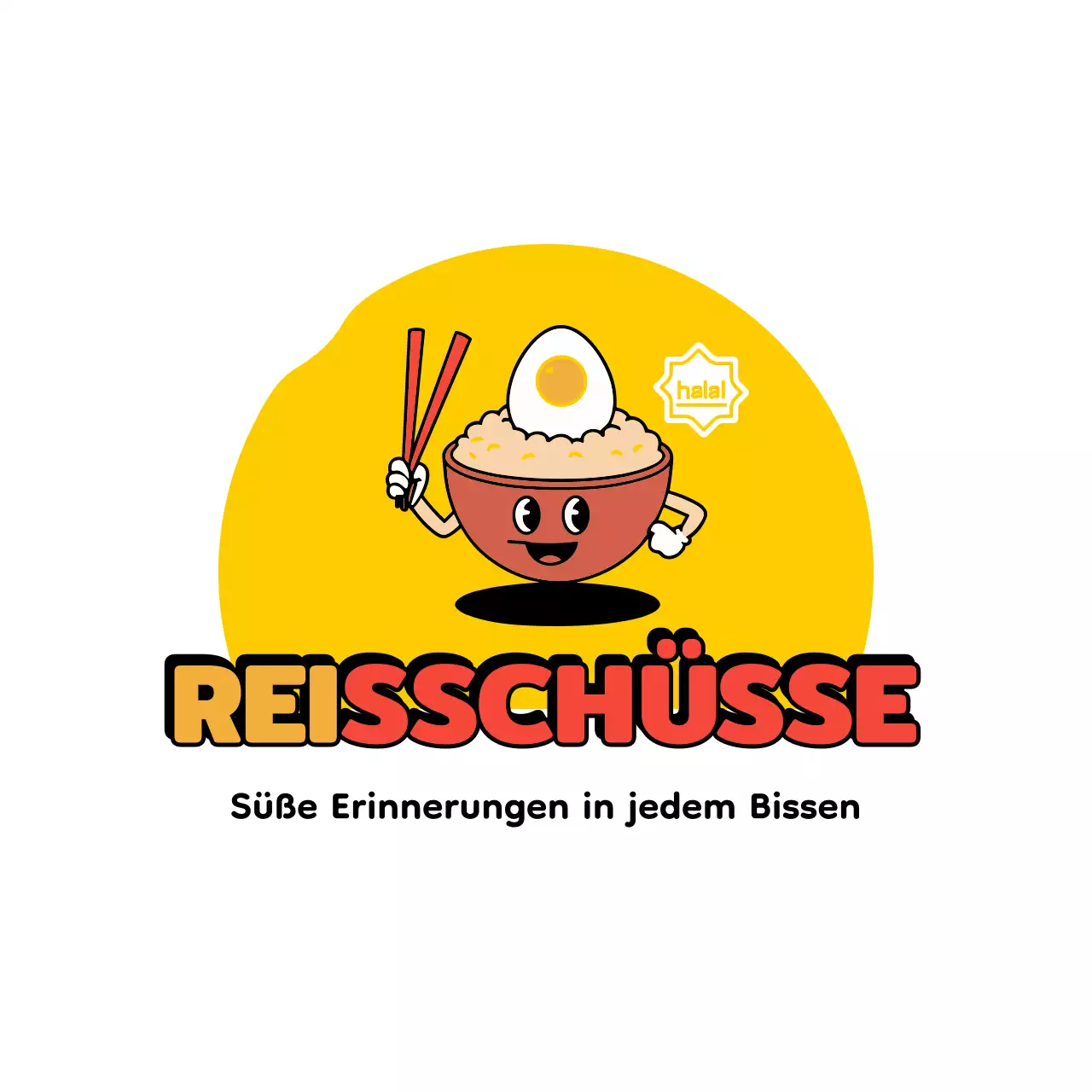 gelbe Cartoon-Lebensmittelwerbung