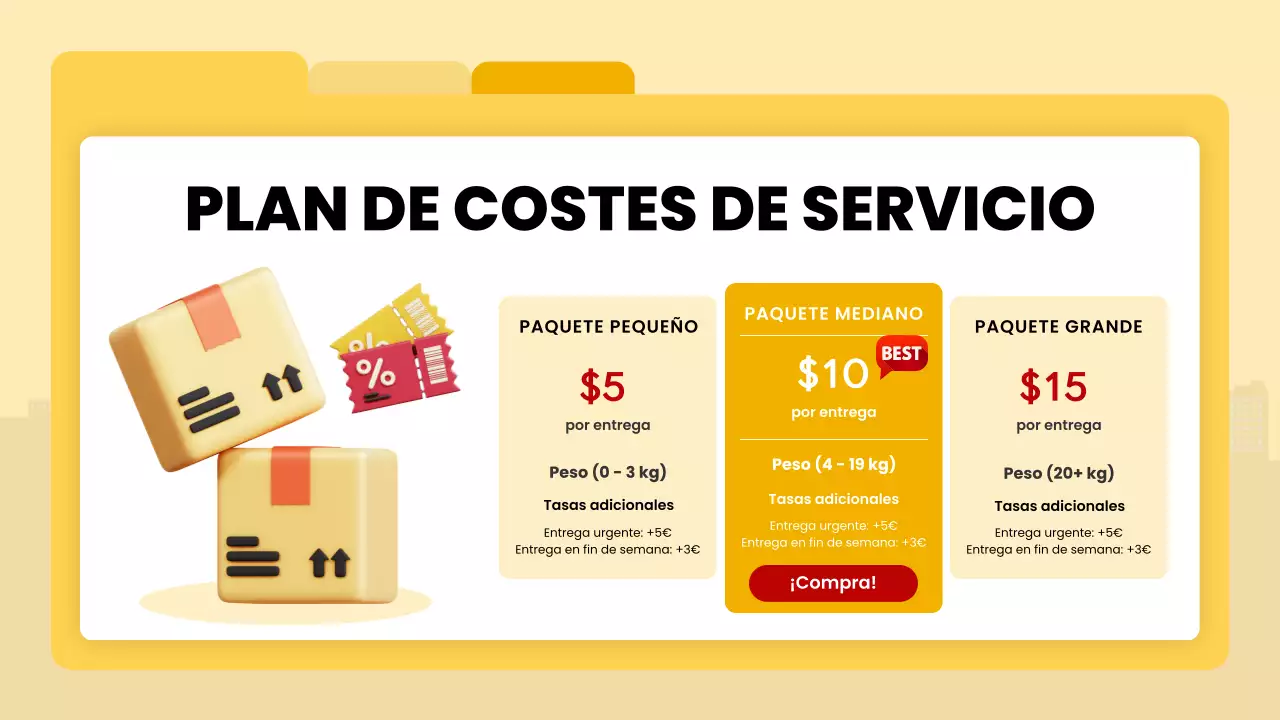 amarillo moderno anuncio de entrega