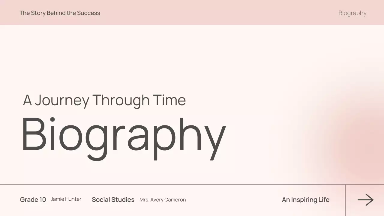 Pink Simple Biography Presentation