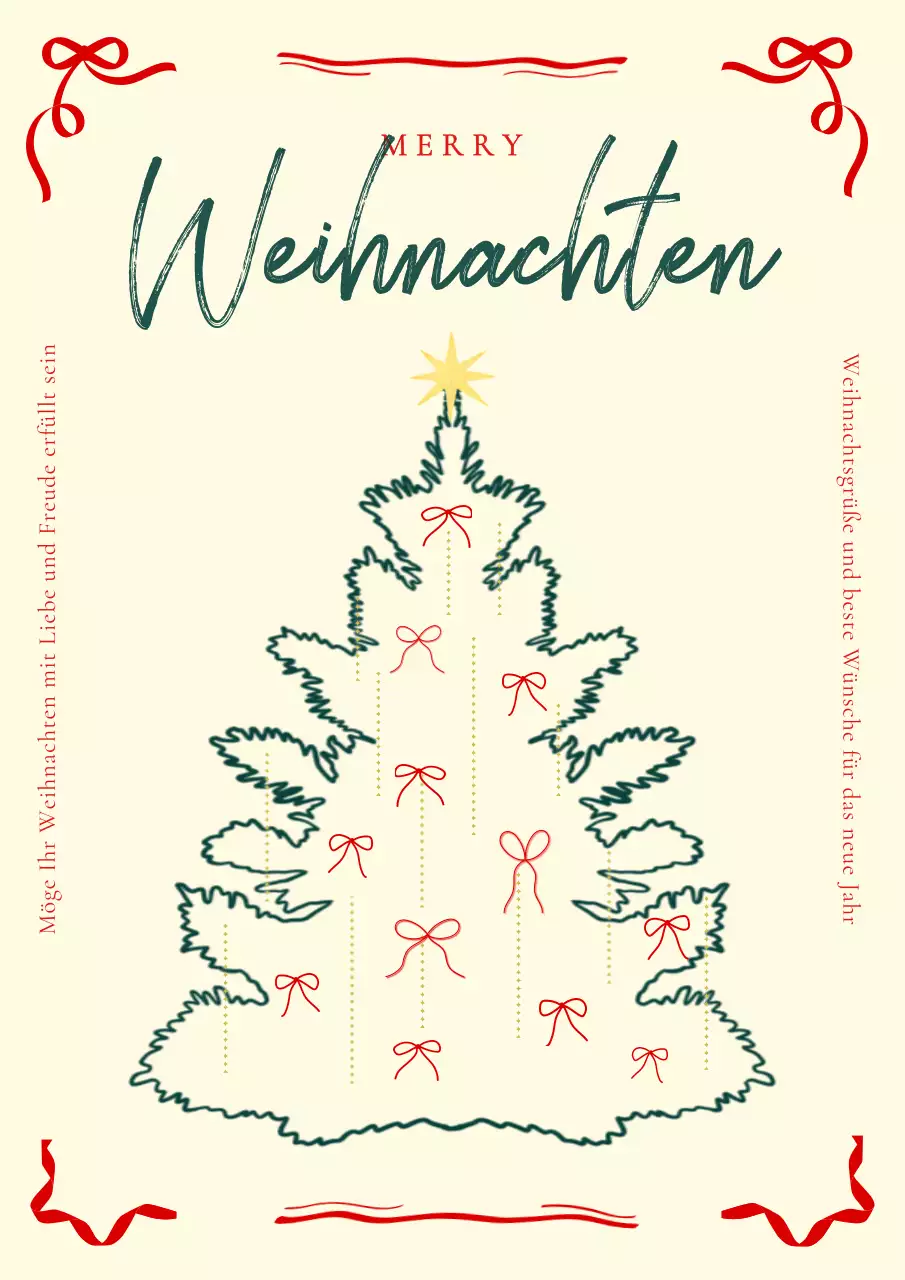Einfache Weihnachtseinladung in Beige