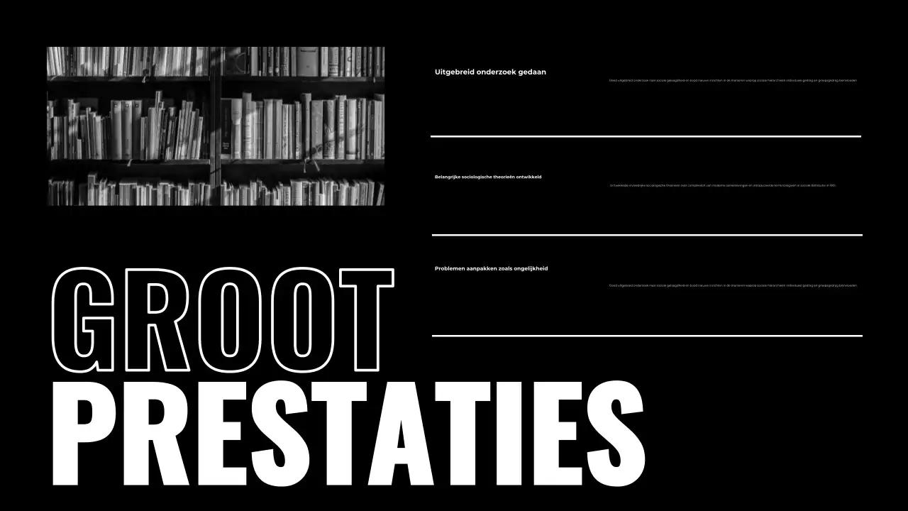 Zwart-wit biografiepresentatie