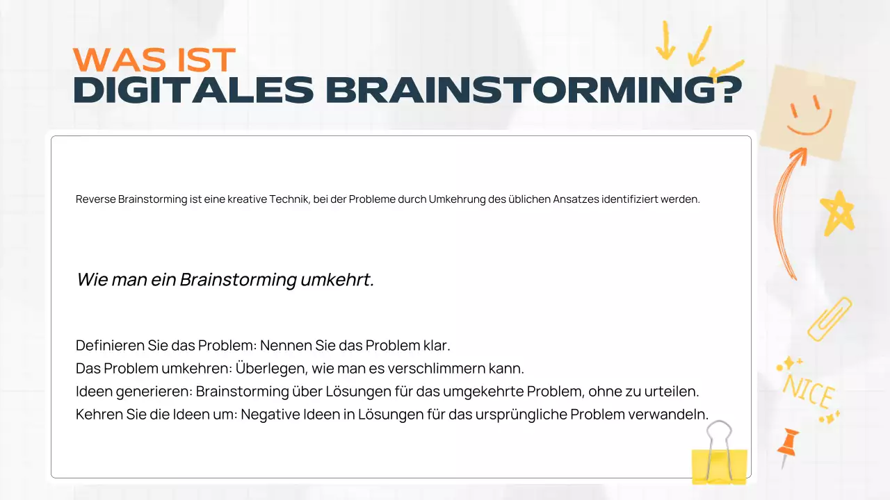 orange modernes Brainstorming-Dokument