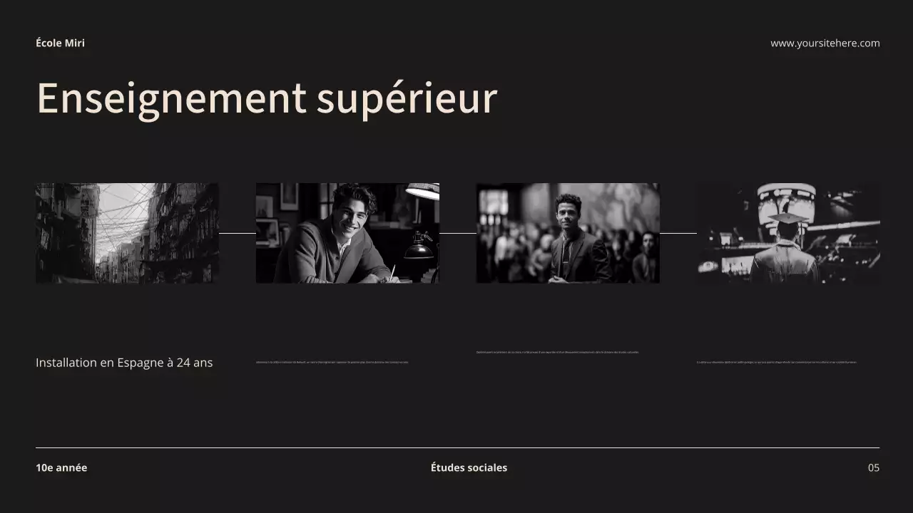 Beige et noir Biographie moderne Matériel de cours Introduction Présentation