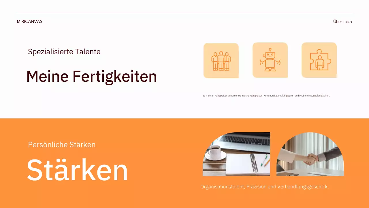 orange modern moderne Selbstdarstellung pitch
