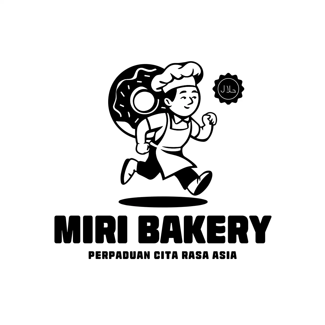Black Simple Bakery Advertisement Logo