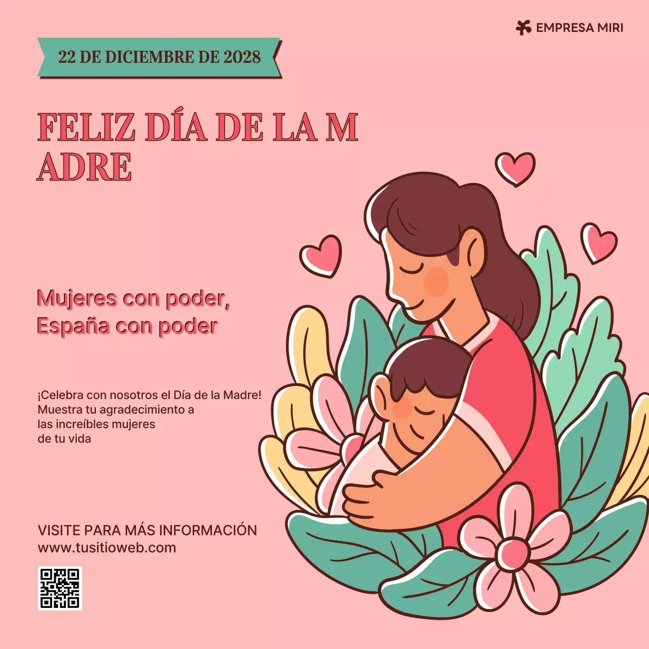 Anuncio retro rosa para el Día de la Madre