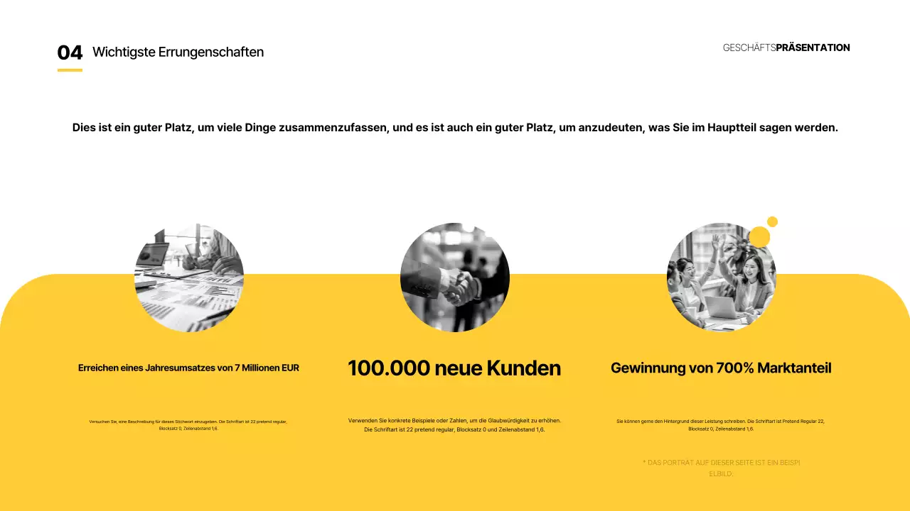 Gelb Grundlegende Geschäftsberichte