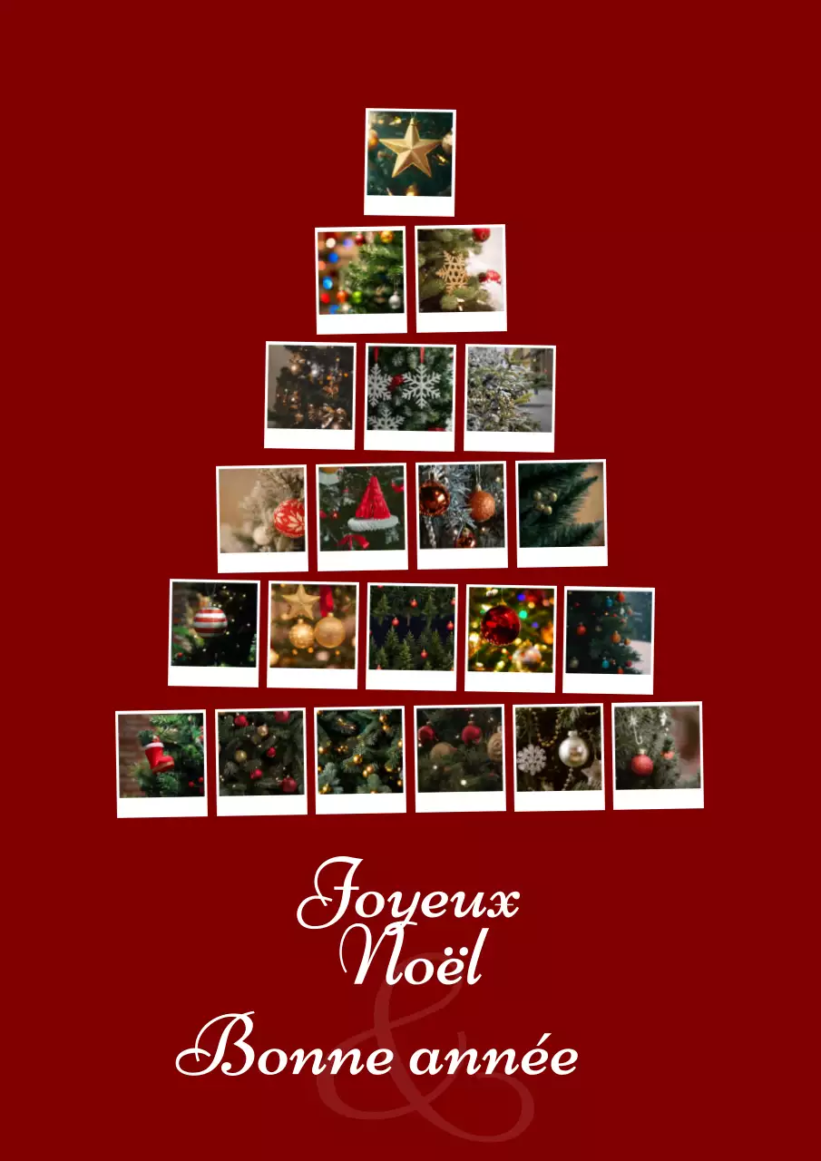 Carte postale de Noël simple et rouge