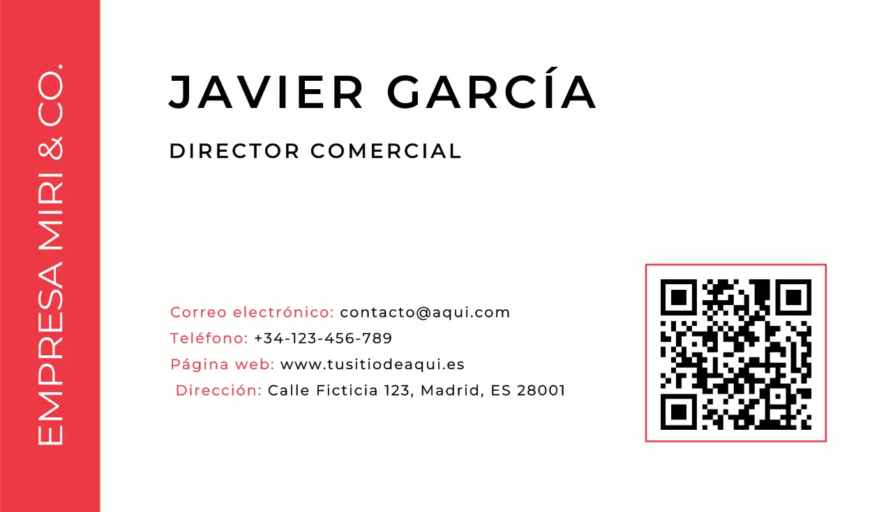 tarjeta de visita moderna roja
