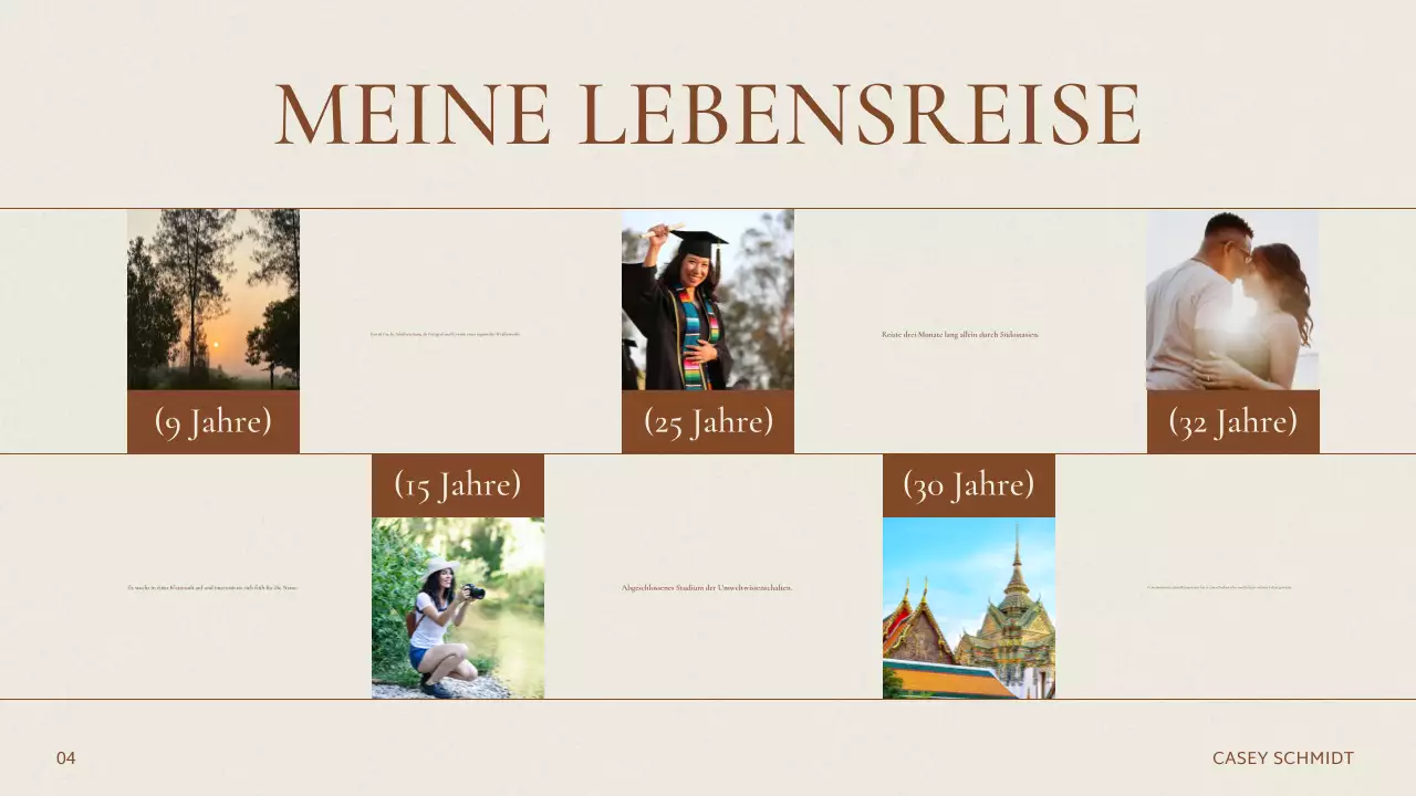 Beige Elegante Über mich Präsentation