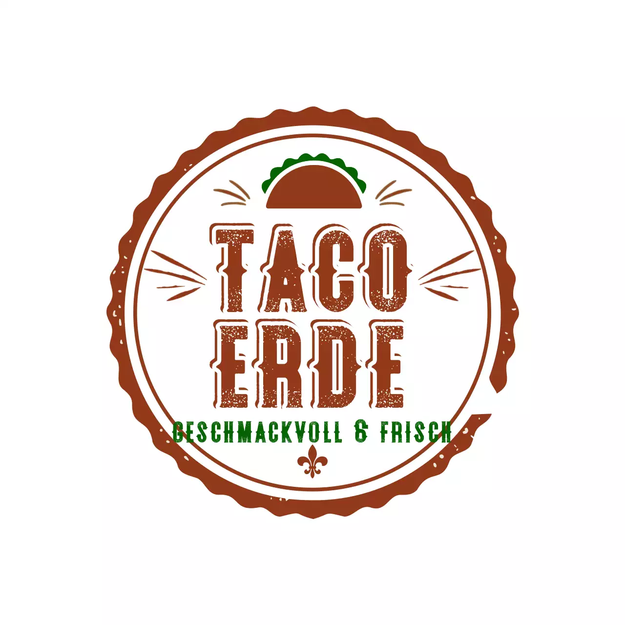 braune rustikale Taco-Anzeige