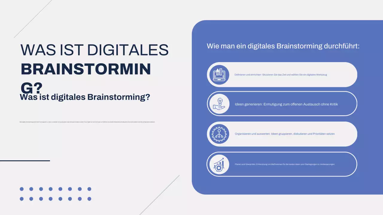 Grau Blau Modern Brainstorming Infografik Präsentation