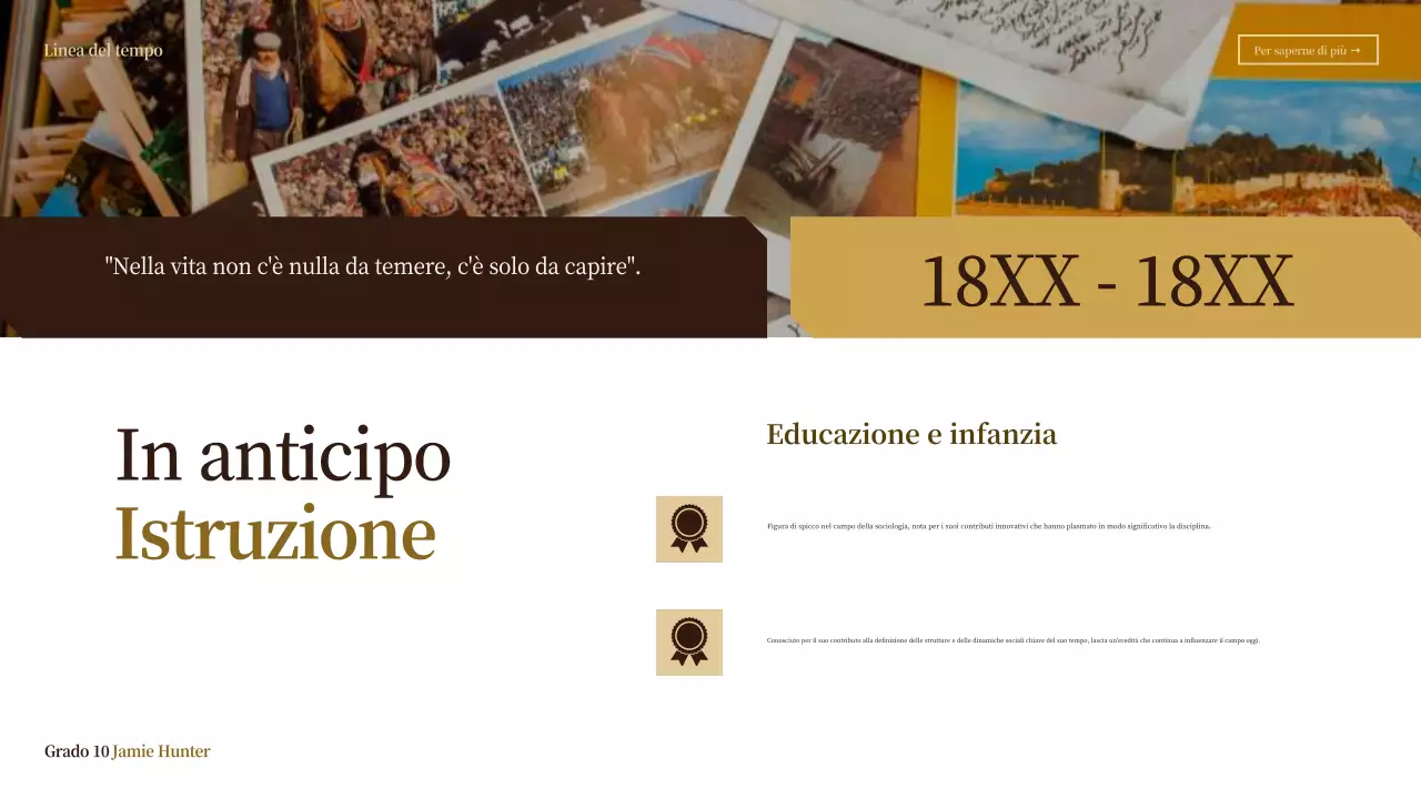 classe biografica vintage beige