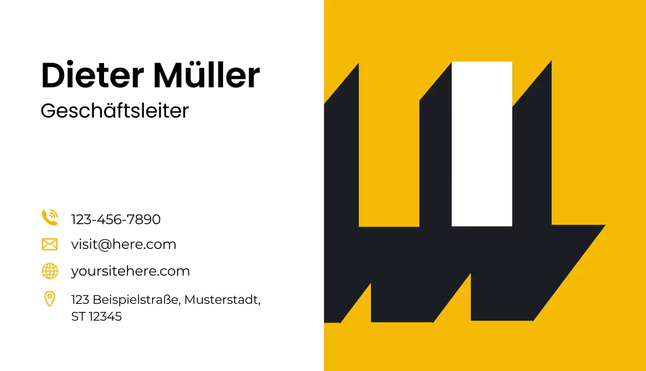 gelbe moderne Visitenkarte