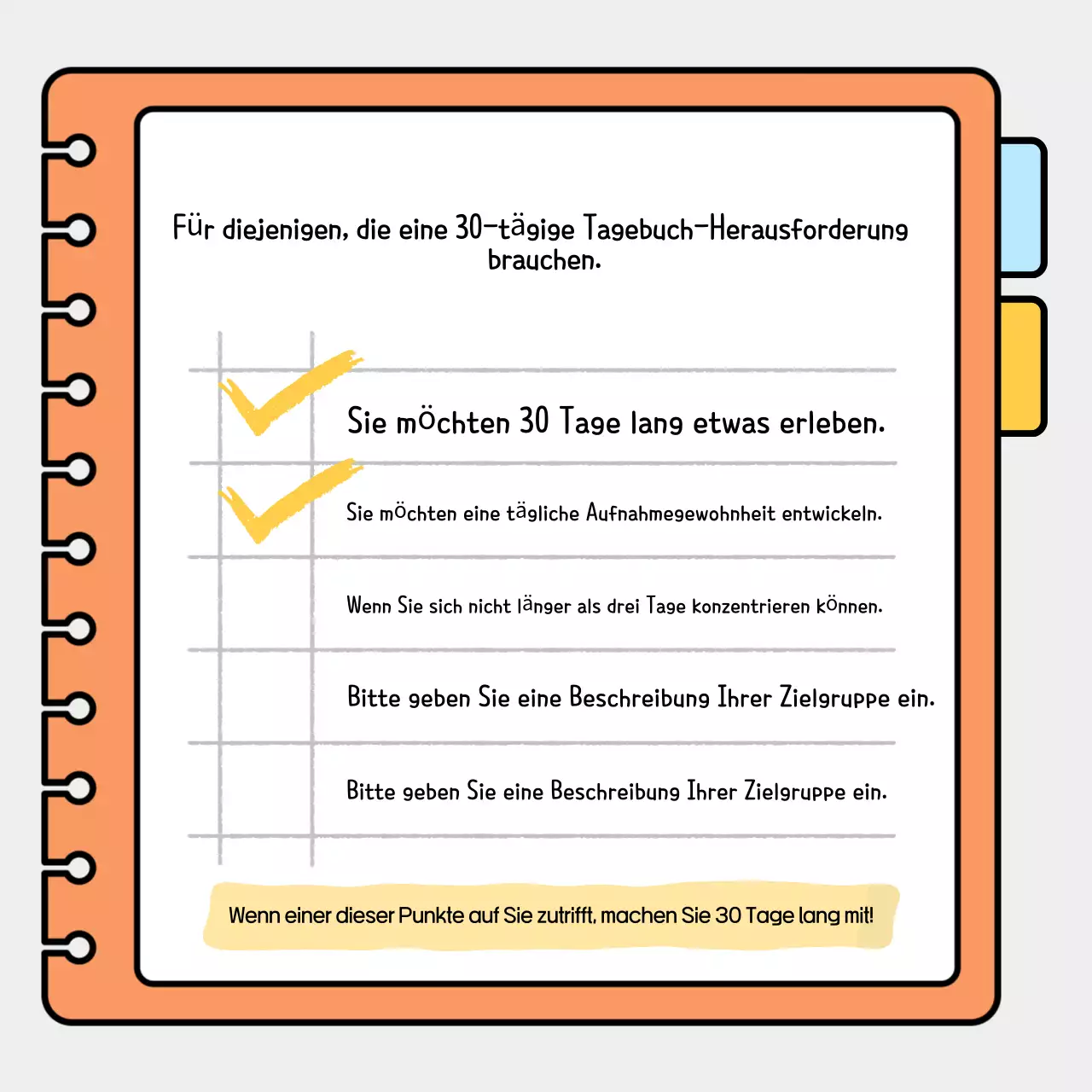 Orange Simple Diary Tagebuch