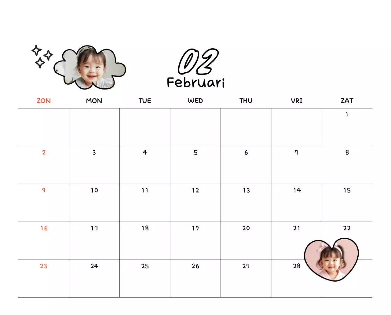 Gele Schattige Fotokalender